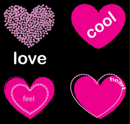 Vector hearts set. Hand drawn.のイラスト素材