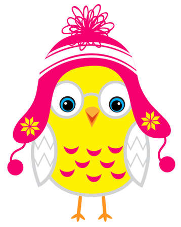 Cute little yellow cartoon baby chicken isolated on a white backgroundのイラスト素材