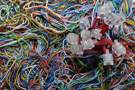 Coloured telecommunication and RJ 45 cables