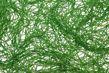 Tangle of green cables
