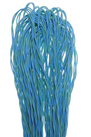 Colorful bunches of blue cables, a global network