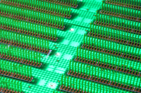 Circuit board abstract city in digital world