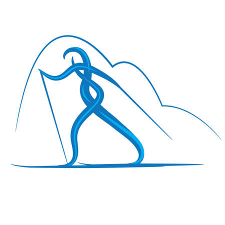 symbol of cross-country skiingのイラスト素材