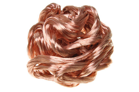 Ball of copper wire in abstract form
