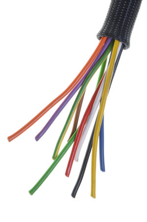 Flexible protective tube with cables
