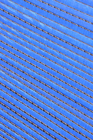 Blue corrugated cardboard stackedの写真素材