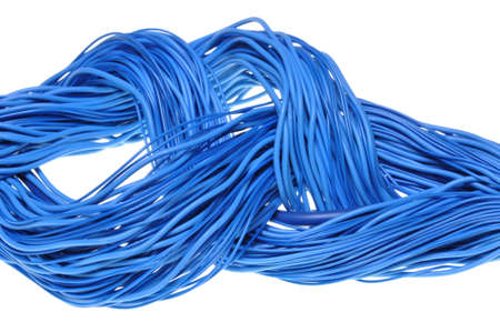 Abstract design internet network, blue cablesの写真素材