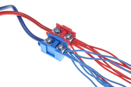 Color electric power distribution cable with terminal block