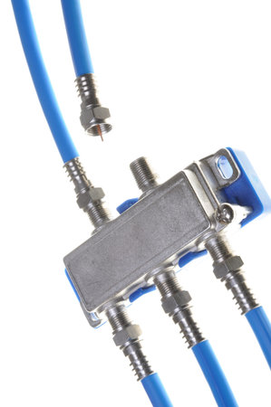 Coaxial cables whit tv splitter 
