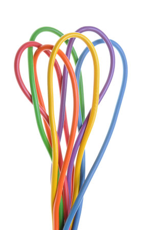 Bunch of colorful electrical cables