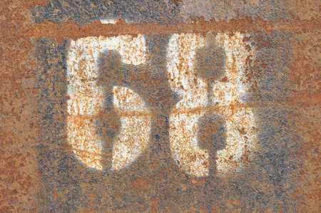 Number sixty eight on rusty metal の写真素材