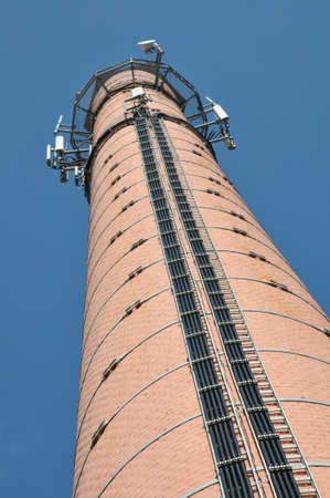 Brick chimney with antenna cellular systems の写真素材