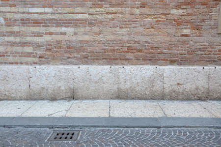 Stone pavement and the wall in the backgroundの写真素材