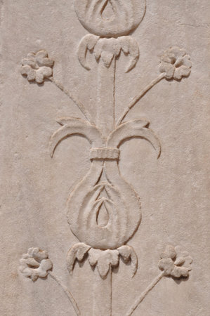 Decorative flower carved out in marble