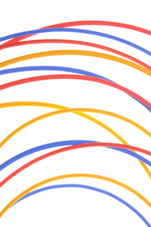 Colored wires used in electrical and computer networks 