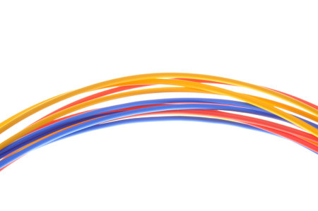 Colored wires used in electrical and computer networks 