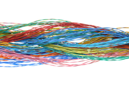 Colored cable isolated on white background 
