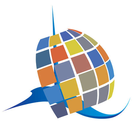 Sailing boat with colored mastのイラスト素材