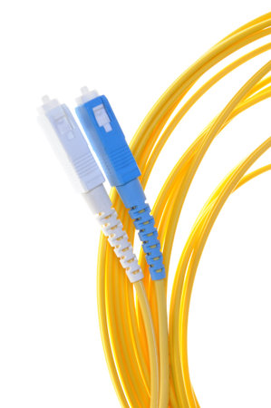 Optical patch cord SC with blue and white connectors 