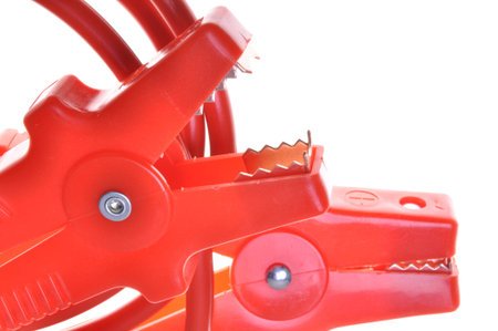 Clamp jumper cable isolated on white background 