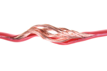 Power supply cable isolated on white background