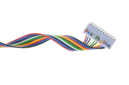 Cable computer bus with plug isolated on white background 