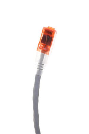 Network computer cable isolated on white background 