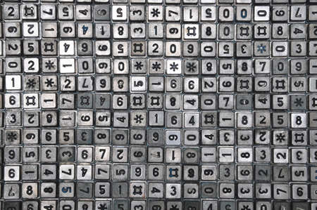 Set of old dial number button for the phone as a background の写真素材