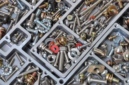 Nuts and bolts components for mountingの写真素材