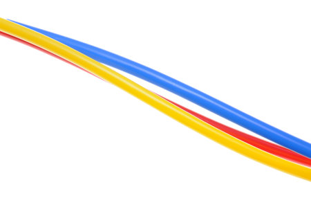 Colored cables used in electrical and computer networks 