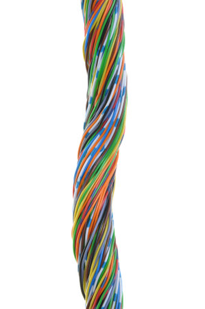 Computer cables isolated on white background