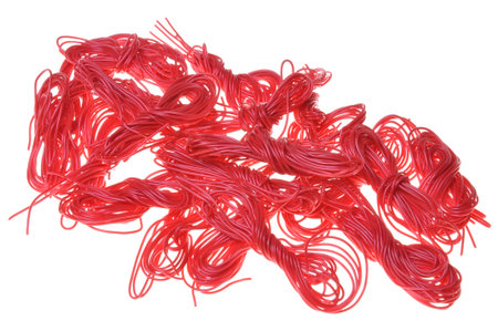 Rest of electrical wires isolated on white background 