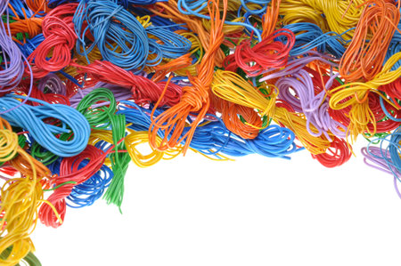 Copper cable scrap recycling isolated on white background 