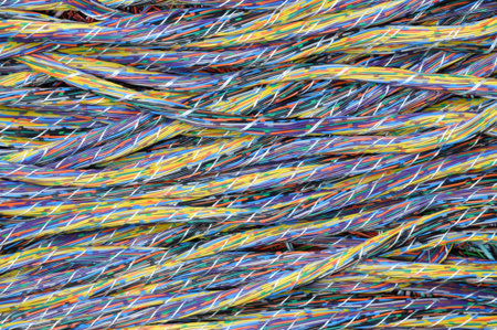 Colorful cable of computer and internet networkの写真素材