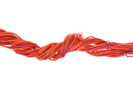 Electrical wires isolated on white backgroundの写真素材