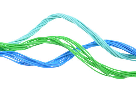 Computer cable isolated on white backgroundの写真素材