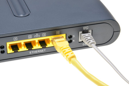  Router with network connected cables 