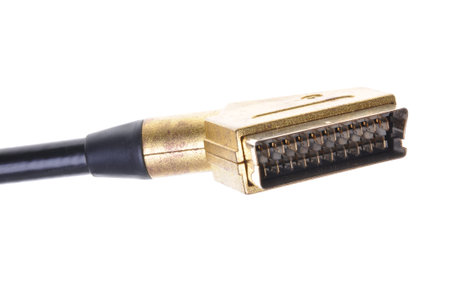 Scart plug isolated on a white backgroundの写真素材