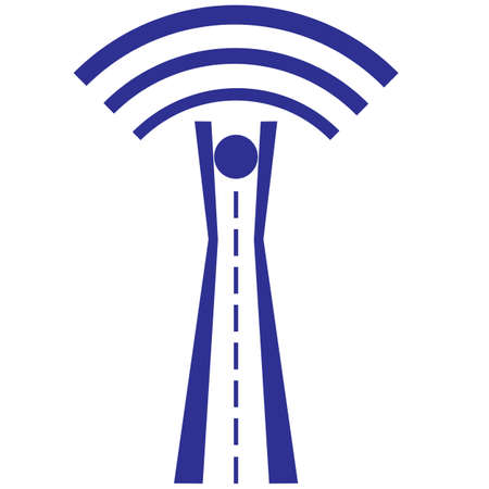 Wireless icon on the road, vector illustrationのイラスト素材