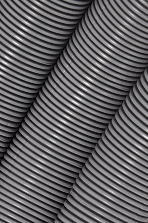 Grey corrugated pipeの写真素材