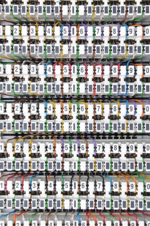 Switchboard panel for telecommunication systems with wiresの写真素材