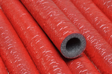 Pipe insulation on hot water pipes