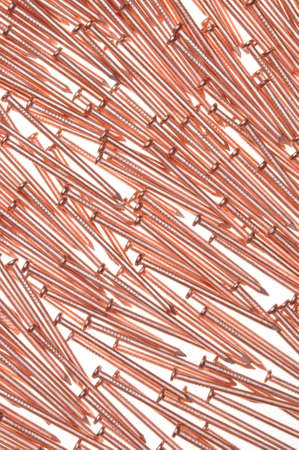 Red steel nails for constructionの写真素材