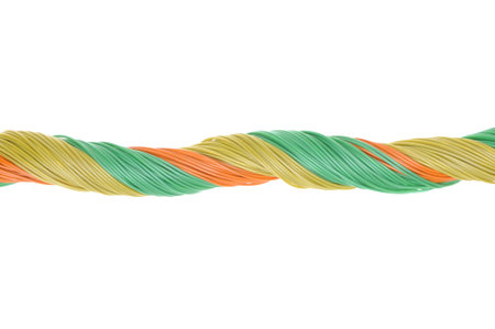 Colorful wires isolated on white background