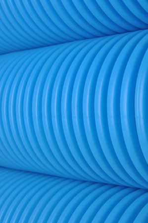 Blue Curvilinear tubes for industryの写真素材