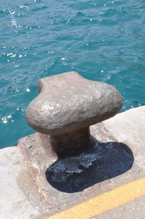 Iron bollard in the port of Capri, Italy