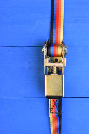 Ratchet straps for cargo loadの写真素材