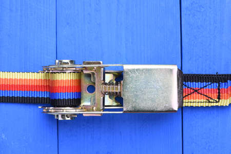 Ratchet straps for cargo loadの写真素材