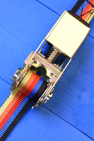 Ratchet straps for cargo loadの写真素材