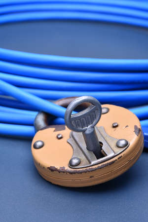 padlock and cableの写真素材